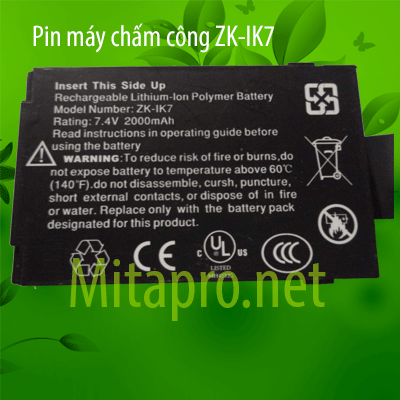 Pin Máy chấm Công ZK Ik7